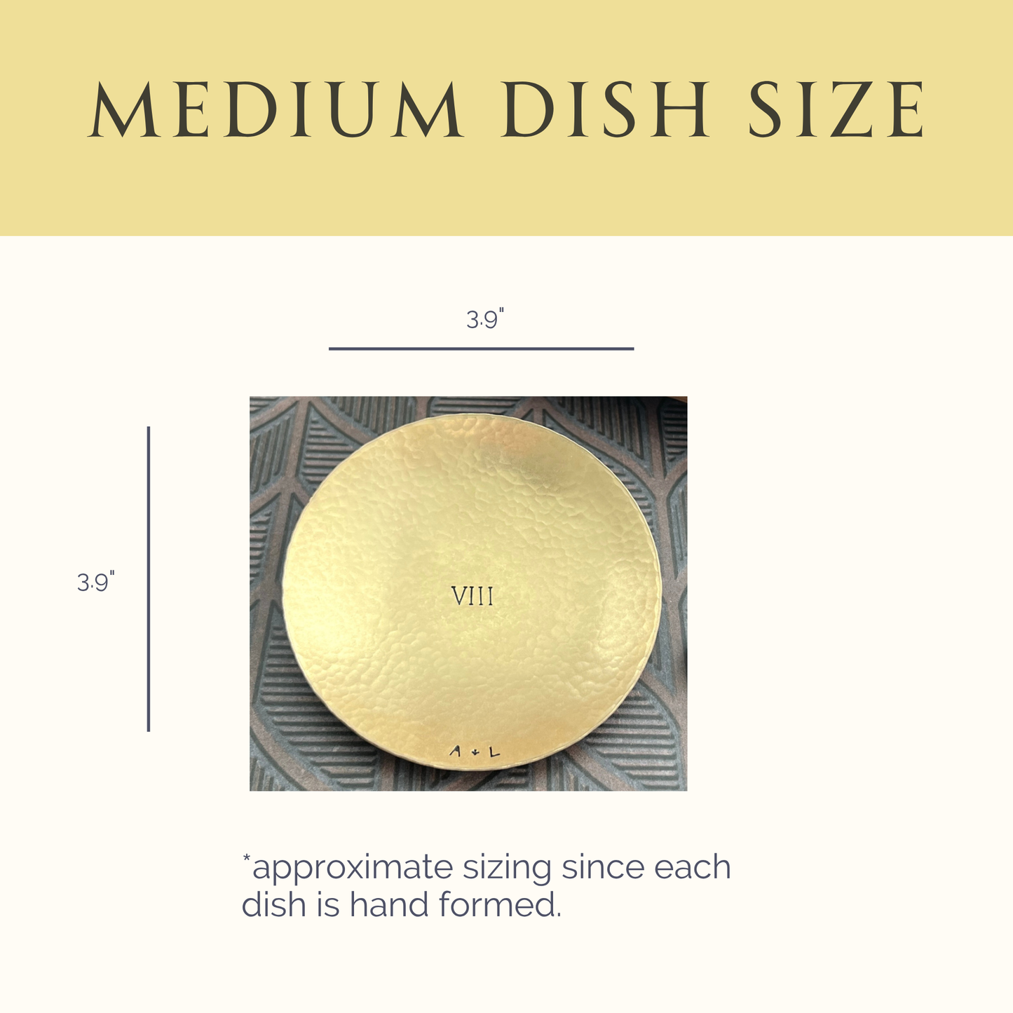 Personalized Bronze Ring Dish - Round, Hammered & Custom Stamped