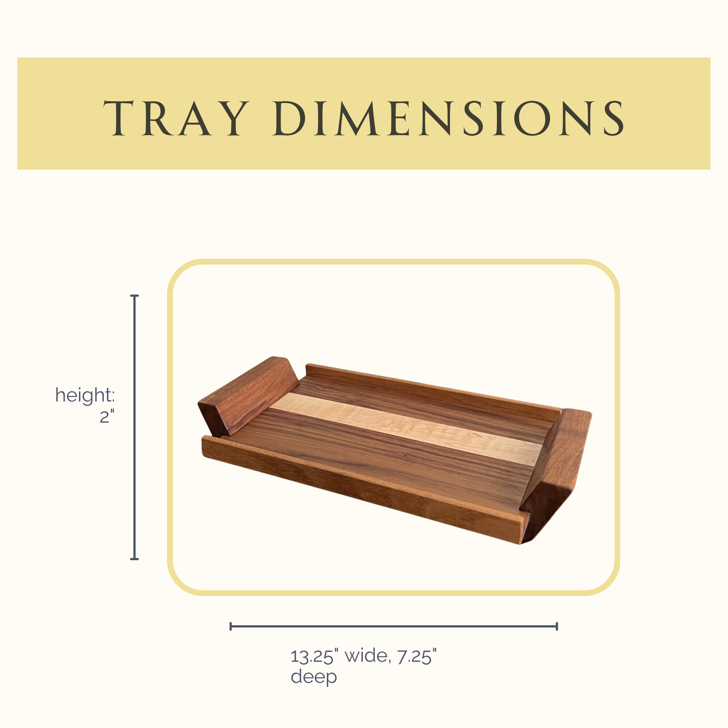 Handcrafted Wood Valet Tray - Walnut, Cherry, or Lacewood