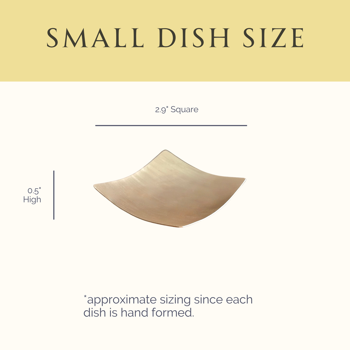 3" Square Bronze Ring Dish - Brushed Finish