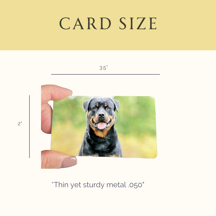 Custom Metal Photo Wallet Card – Personalized with Photo and Text, Includes Gift Pouch