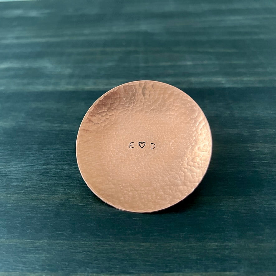 Personalized Handcrafted Copper Ring Dish