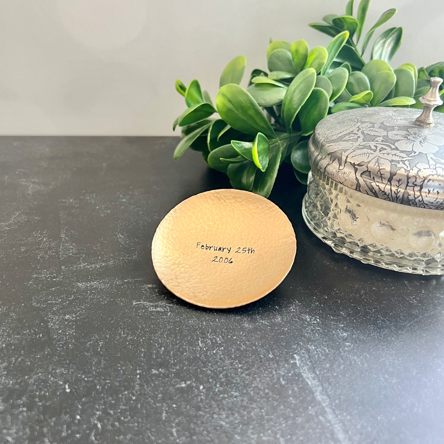 Personalized Handcrafted Bronze Ring Dish