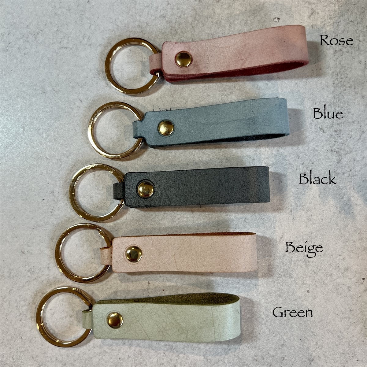 Colorful Leather Keychain Blanks – Finished Laser-Ready Craft Supplies in 5 Colors
